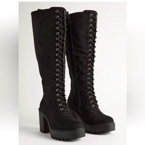 Torrid lace up healed boot wide width